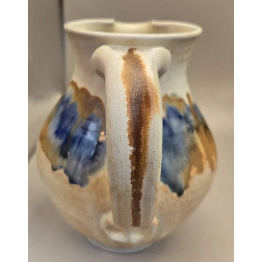Pottery Pitcher Ice Guard. Hand‎ Thrown. Possibly Italian, Signed